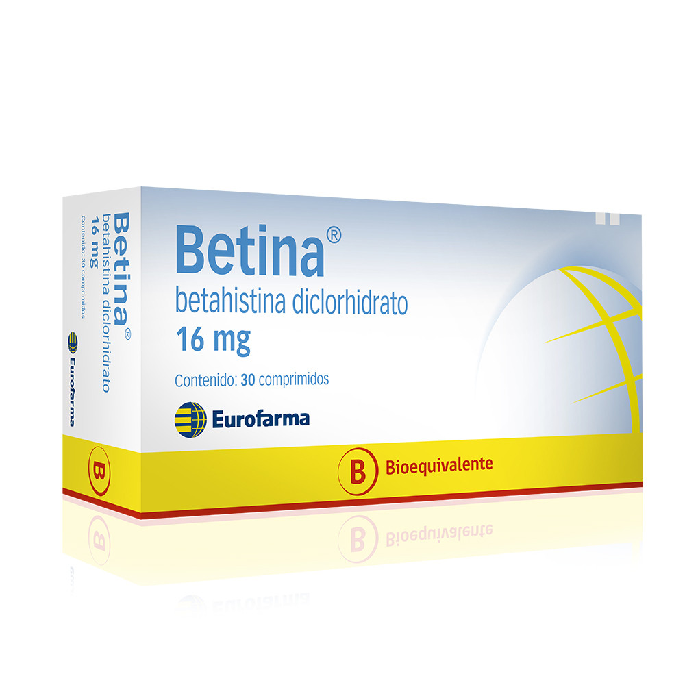 Betina (Betahistina Diclorhidrato) bioequivalente 16 mg