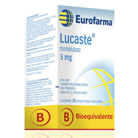 Lucaste 5 mg. (Montelukast) bioequivalente