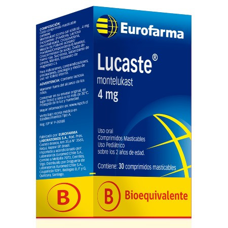 Lucaste 4 mg. (Montelukast) bioequivalente