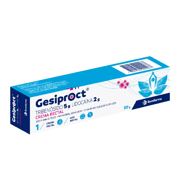 Gesiproct crema (Tribenósido 5 g. + Lidocaína Clorhidrato 2 g.)