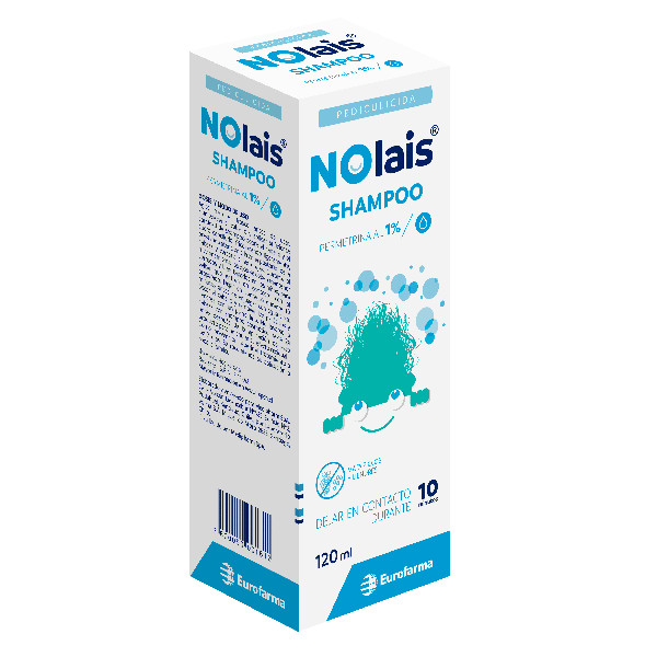 Nolais Shampoo (Permetrina al 1 %) frasco de 120 mL.