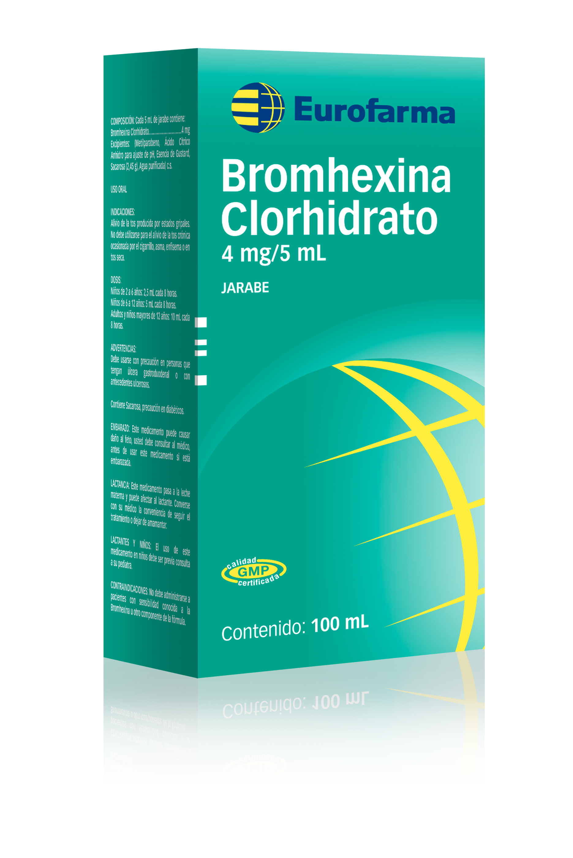 Bromhexina Clorhidrato 4 mg. / 5 mL. en jarabe