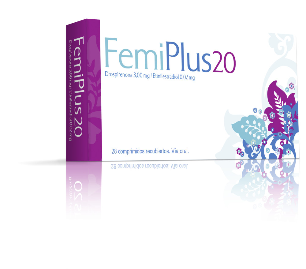 Femiplus 20 CD (Drospirenona 3 mg + Etinilestradiol 0,02 mg.) anticonceptivo oral