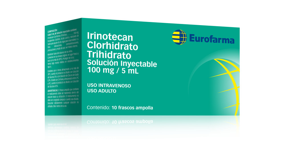 Irinotecan Clorhidrato Trihidrato 100 mg. / 5 mL. inyectable