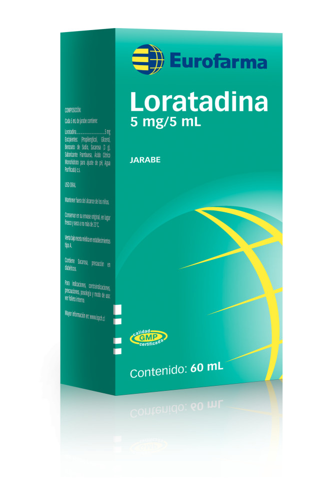 Loratadina 5 mg. en jarabe frasco de 60 mL