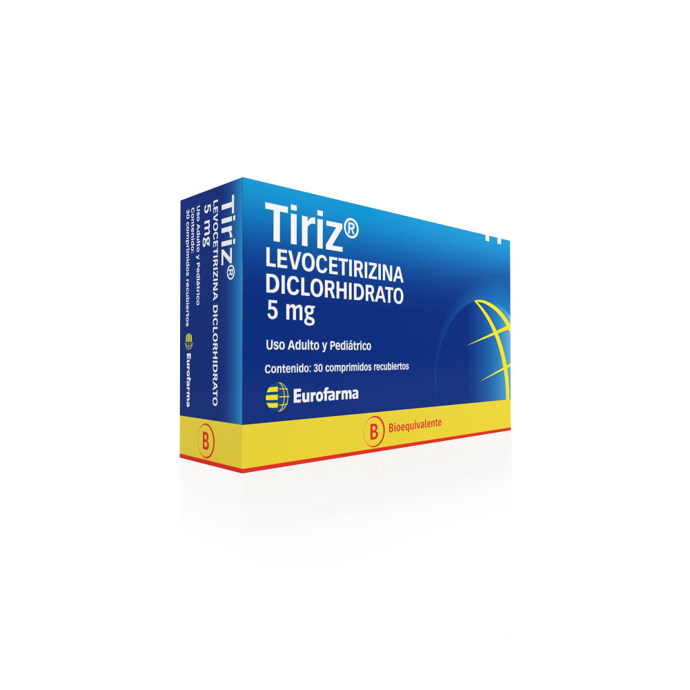 Tiriz (Diclorhidrato de Levocetirizina) 5 mg. bioequivalente