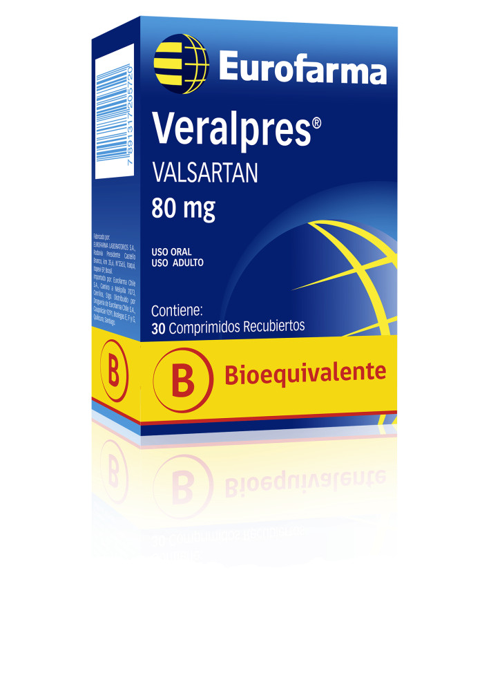 Veralpres 80 mg. (Valsartán) en comprimidos bioequivalente