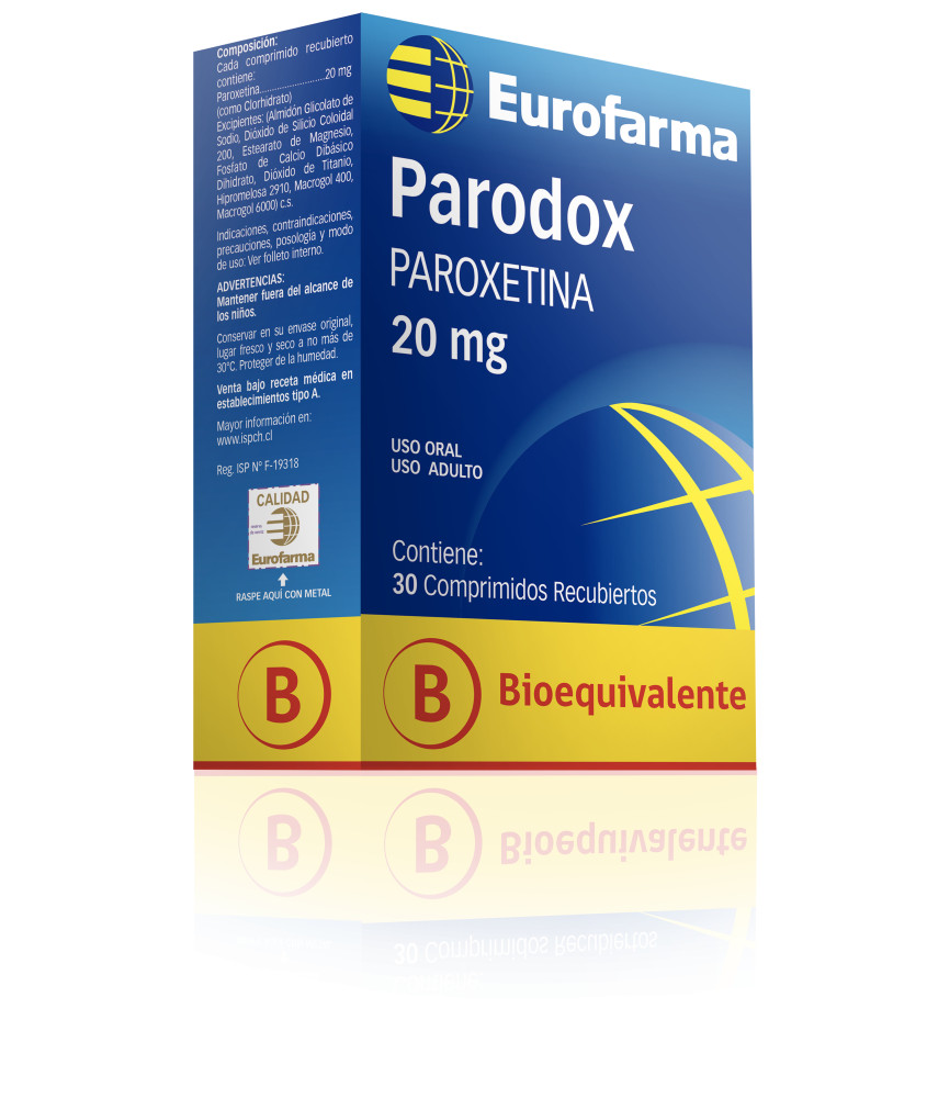 Parodox (Paroxetina) bioequivalente 20 mg.