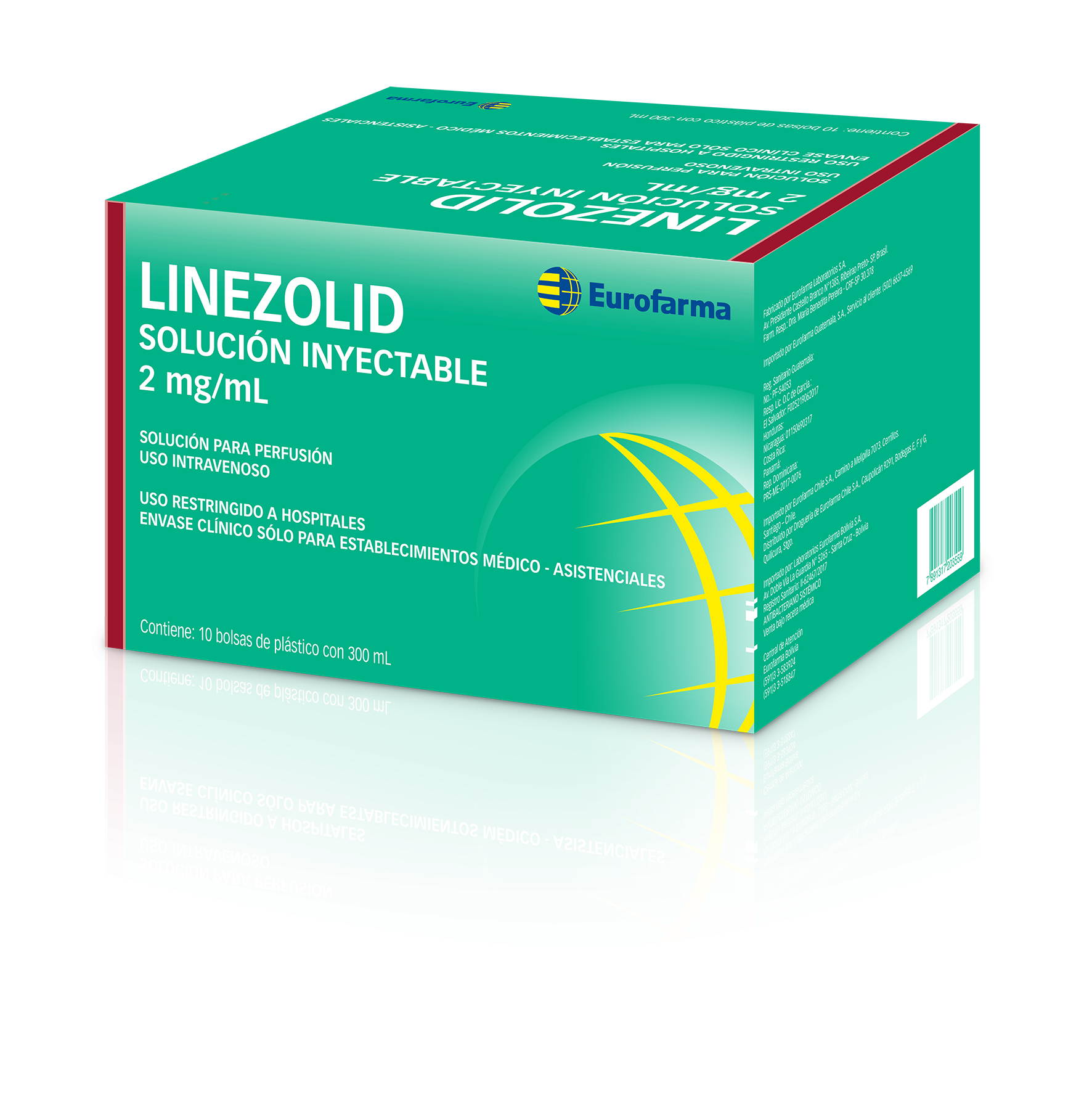 Linezolid 2 mg. / mL. 10 bolsas solución inyectable