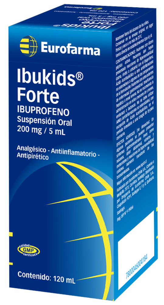 Ibukids Forte (Ibuprofeno) 200 mg. / 5 mL. suspensión oral