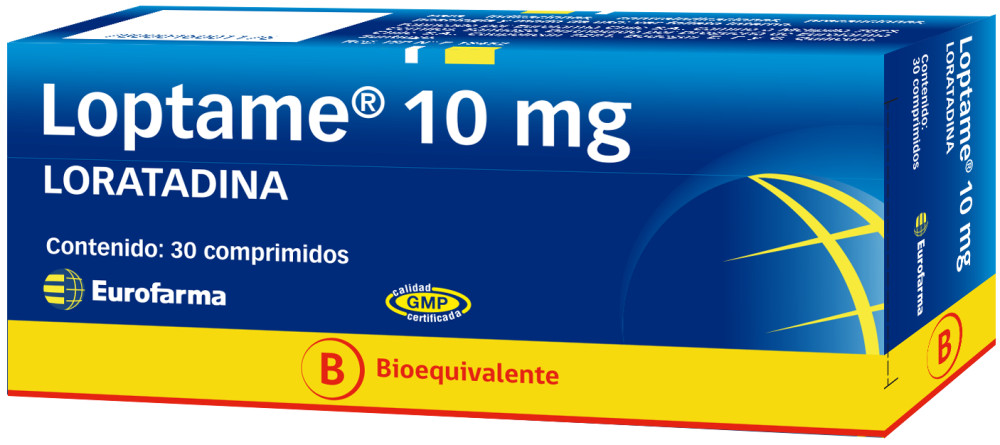 Loptame 10 mg. (Loratadina) bioequivalente