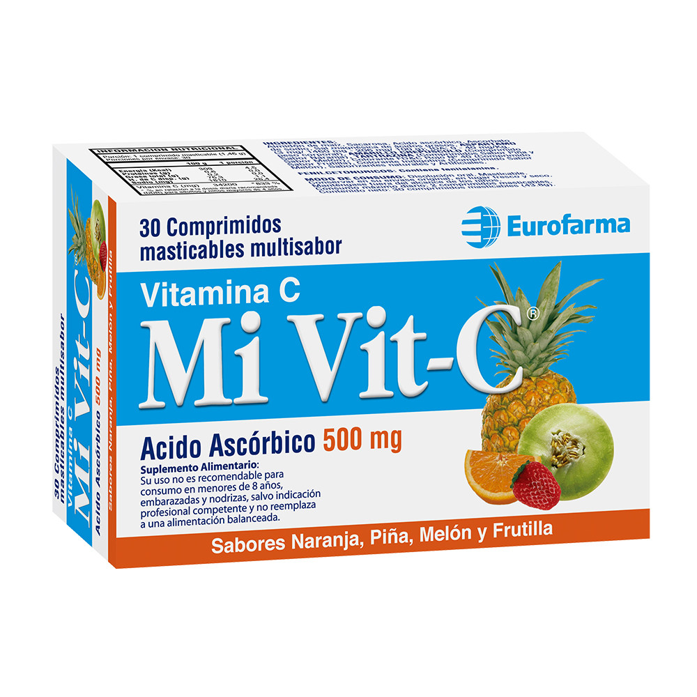 Mi Vit - C 500 mg. (Ácido Ascórbico) comprimidos masticables