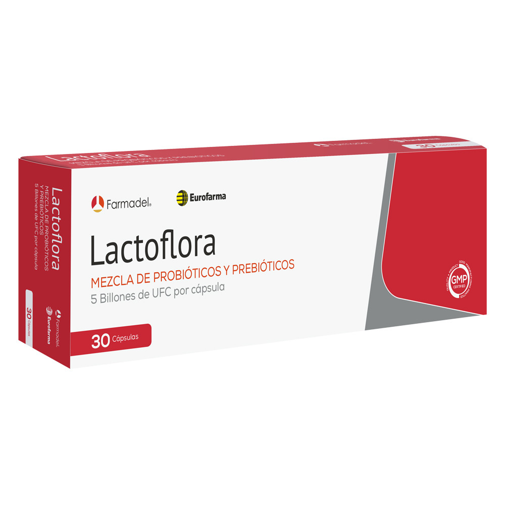 Lactoflora Cápsulas (Probióticos + Prebióticos) 5 billones de UFC